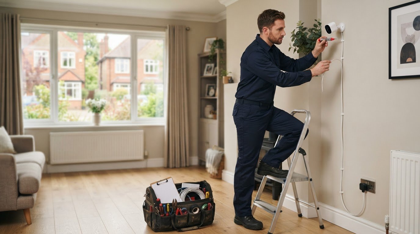 Electrician for Security Camera Install? UK 2026 Guide