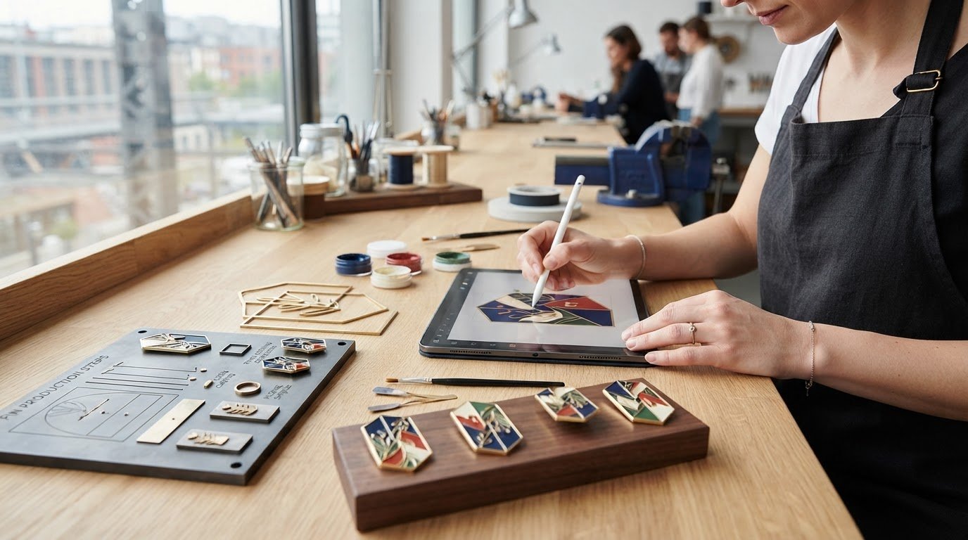 Emaille-Anstecker-Produktion: Vom Motiv zum fertigen Pin