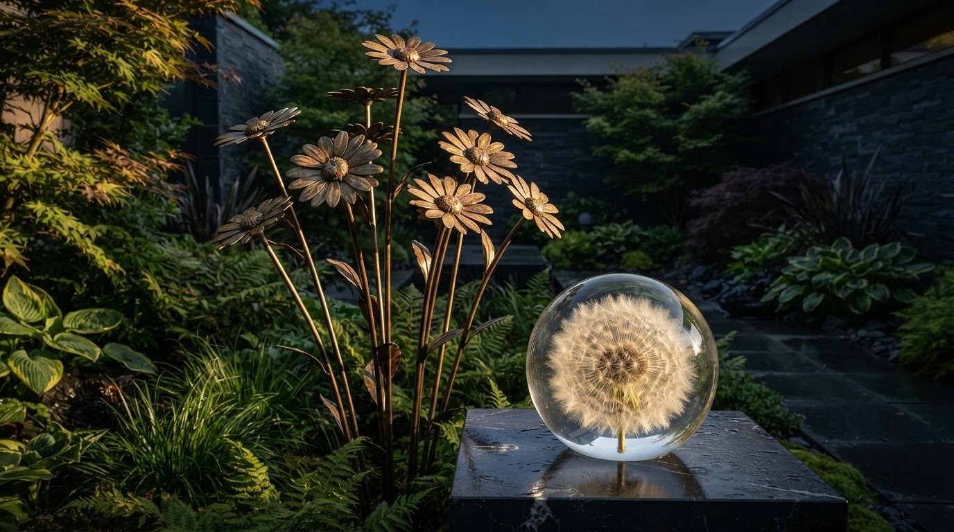 Eternal Flower Sculptures for Custom Metal Garden Art