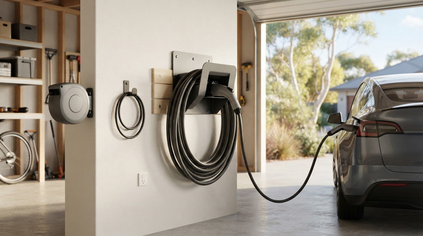 EV Charger Cable Holder Options Compared for Your Wall