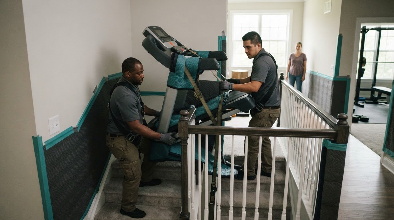 Exercise Equipment Movers for an Upstairs Room in Ashburn, VA