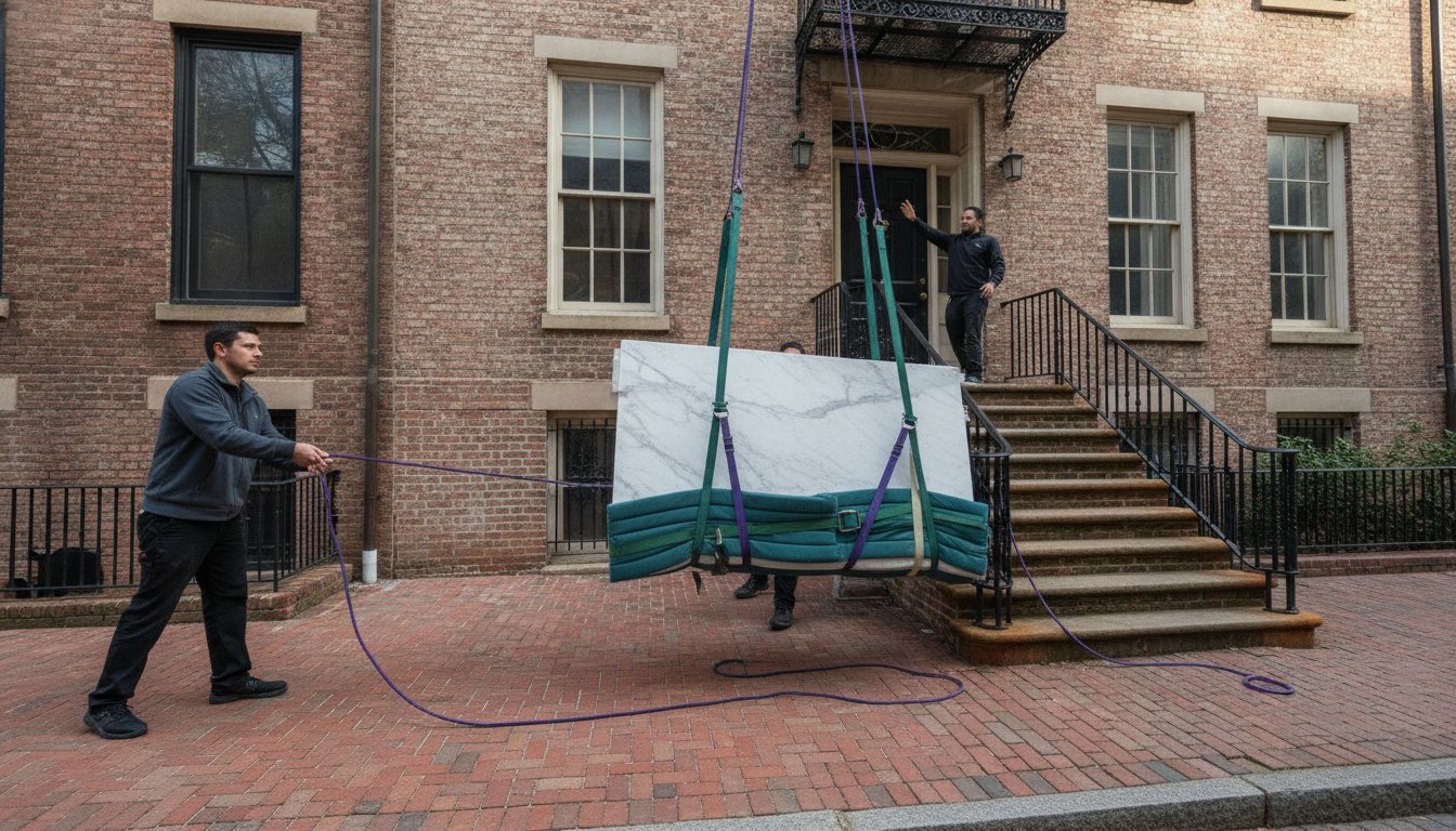 Expert Marble Table Hoisting in Old Town Alexandria