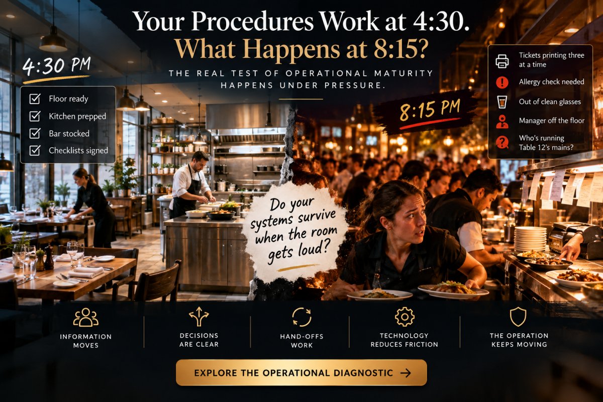 Your Procedures Work at 4:30. What Happens at 8:15?-A Hospitality Operational Maturity Assessment