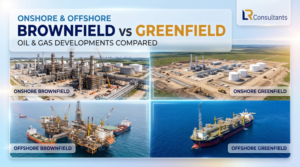 Onshore and Offshore Brownfield vs Greenfield Oil and Gas Developments Compared
