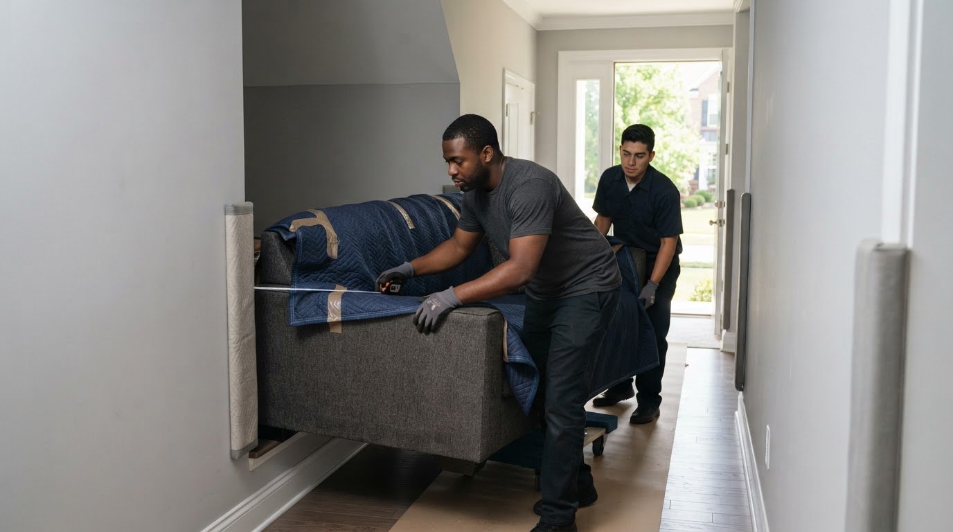 Getting a Large Sofa Through a Narrow Hallway in South Riding