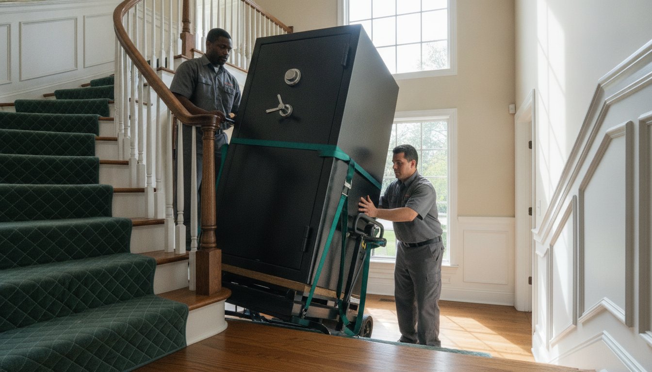 Gun Safe Moving Service Upstairs in Leesburg, VA