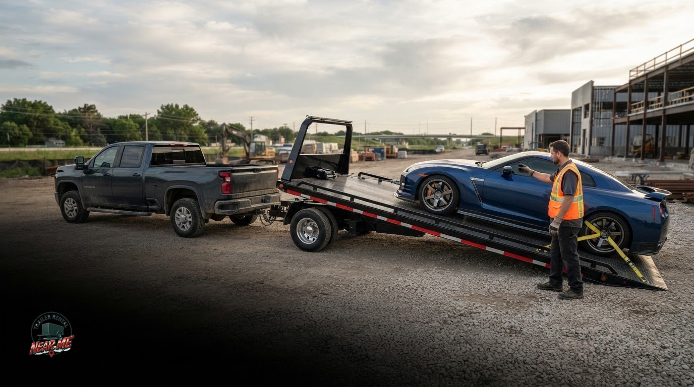 Hauling Lowered Cars on Tilt-Deck Trailers in Omaha