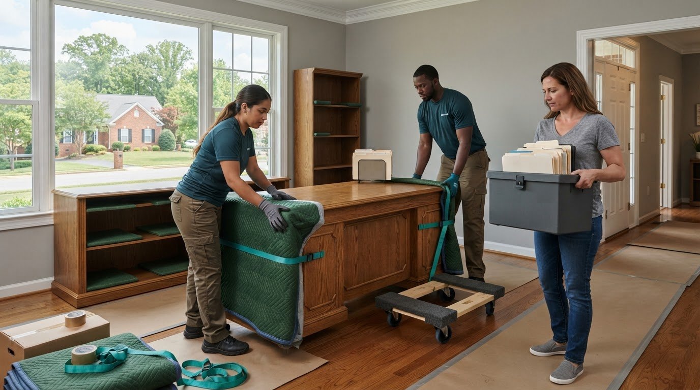 Heavy Desk and Credenza Movers in Manassas Park: Prepare Your Home Office