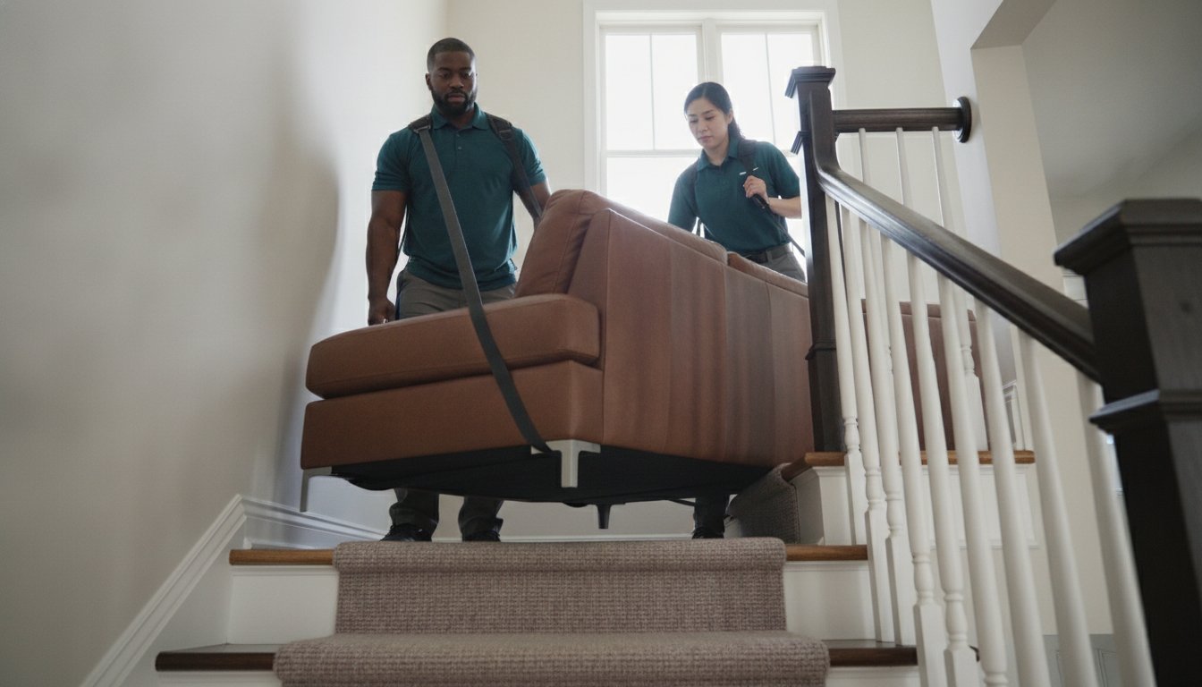 Hire 2 Guys to Move a Heavy Couch Upstairs in Vienna, VA