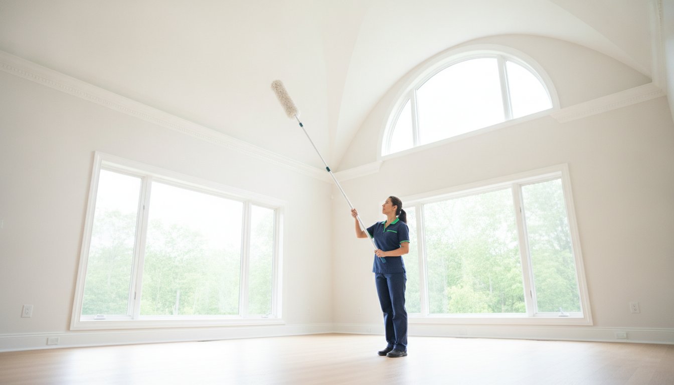 How to Clean High Ceilings and Corners: The Professional Wellness Guide