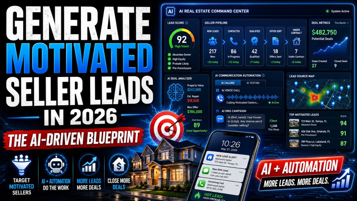 How to Generate Motivated Seller Leads in 2026: The AI-Driven Blueprint