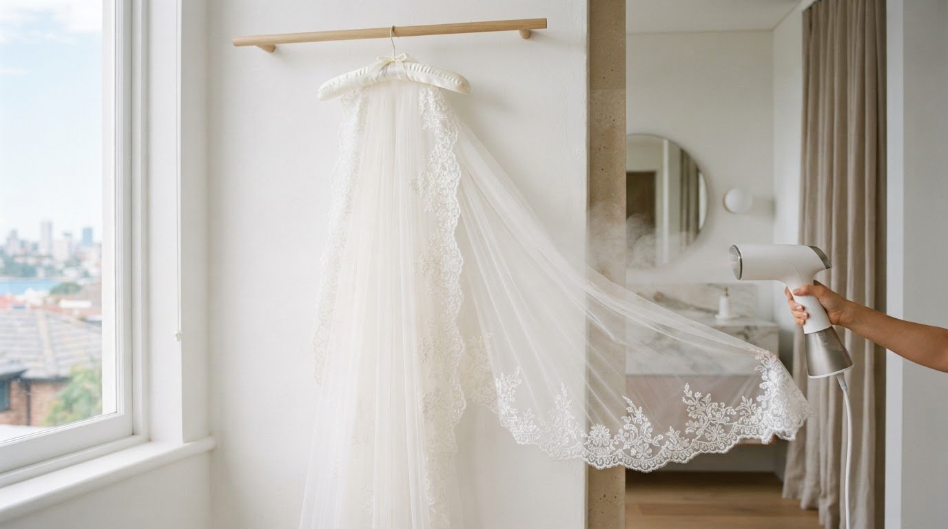 How to Get Wrinkles Out of a Wedding Veil Without Damage