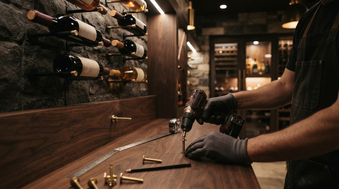 How to install wine pegs