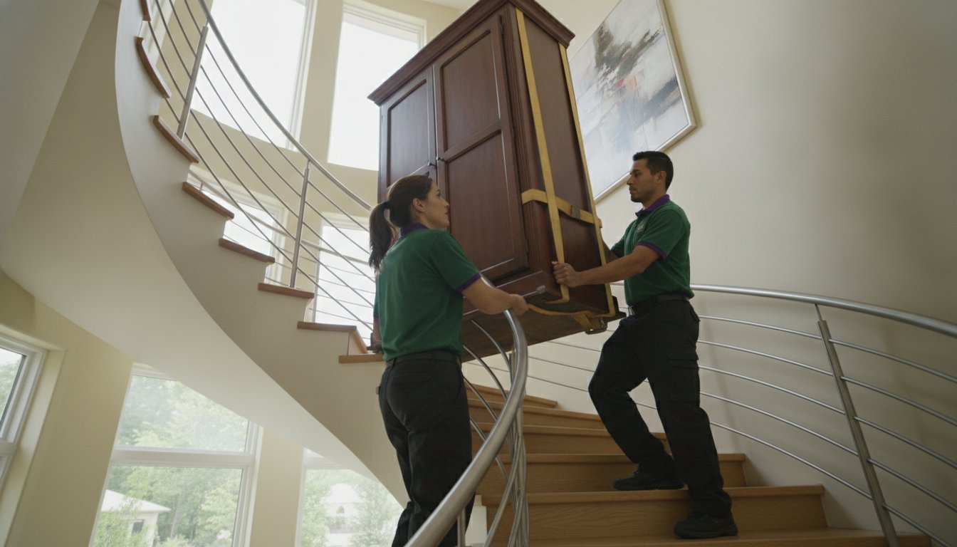 How to Move a Heavy Armoire Up Spiral Stairs in Vienna