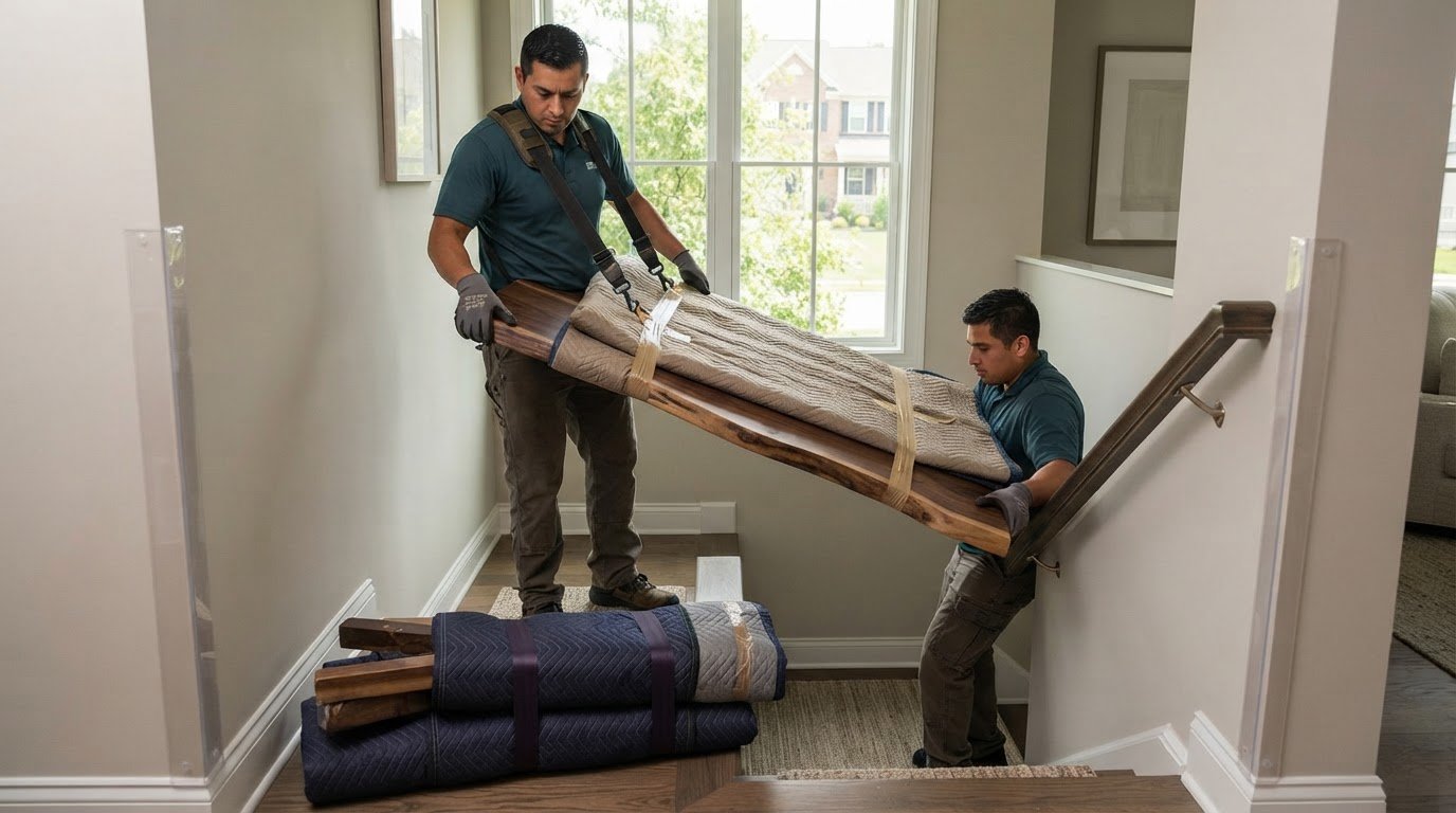 How to Move a Heavy Live Edge Dining Table Upstairs in Aldie