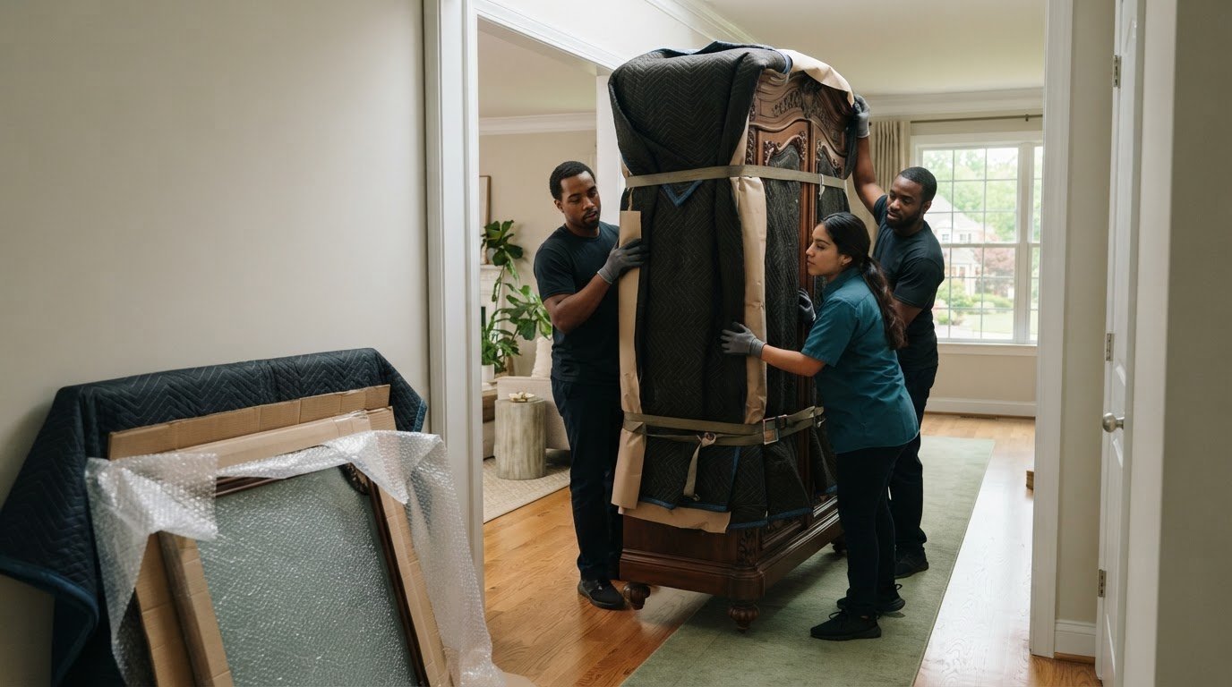 How to Move an Antique Armoire with Fragile Glass Panels in Centreville