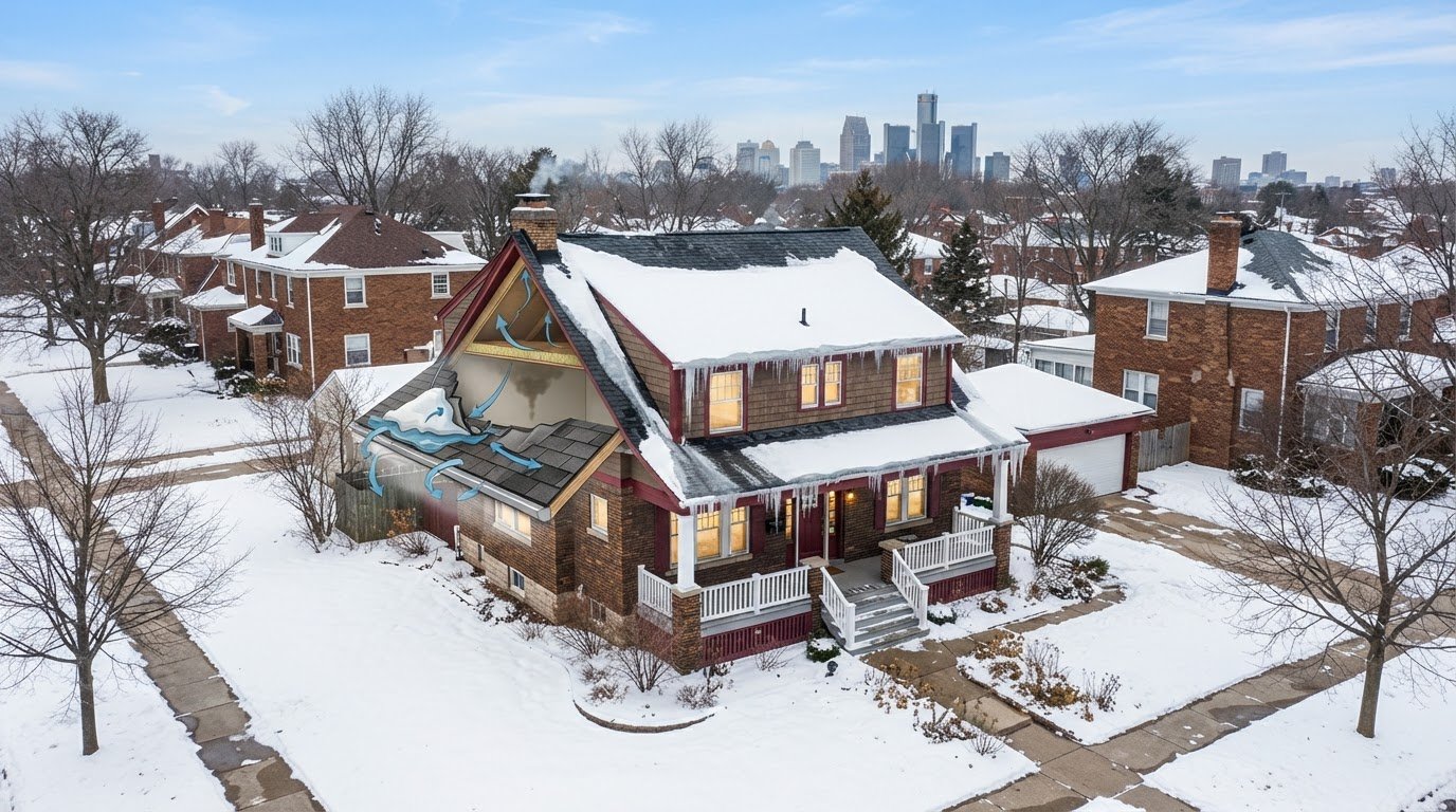 Ice Dam Roof Damage Repair in Detroit: A Homeowner’s Guide
