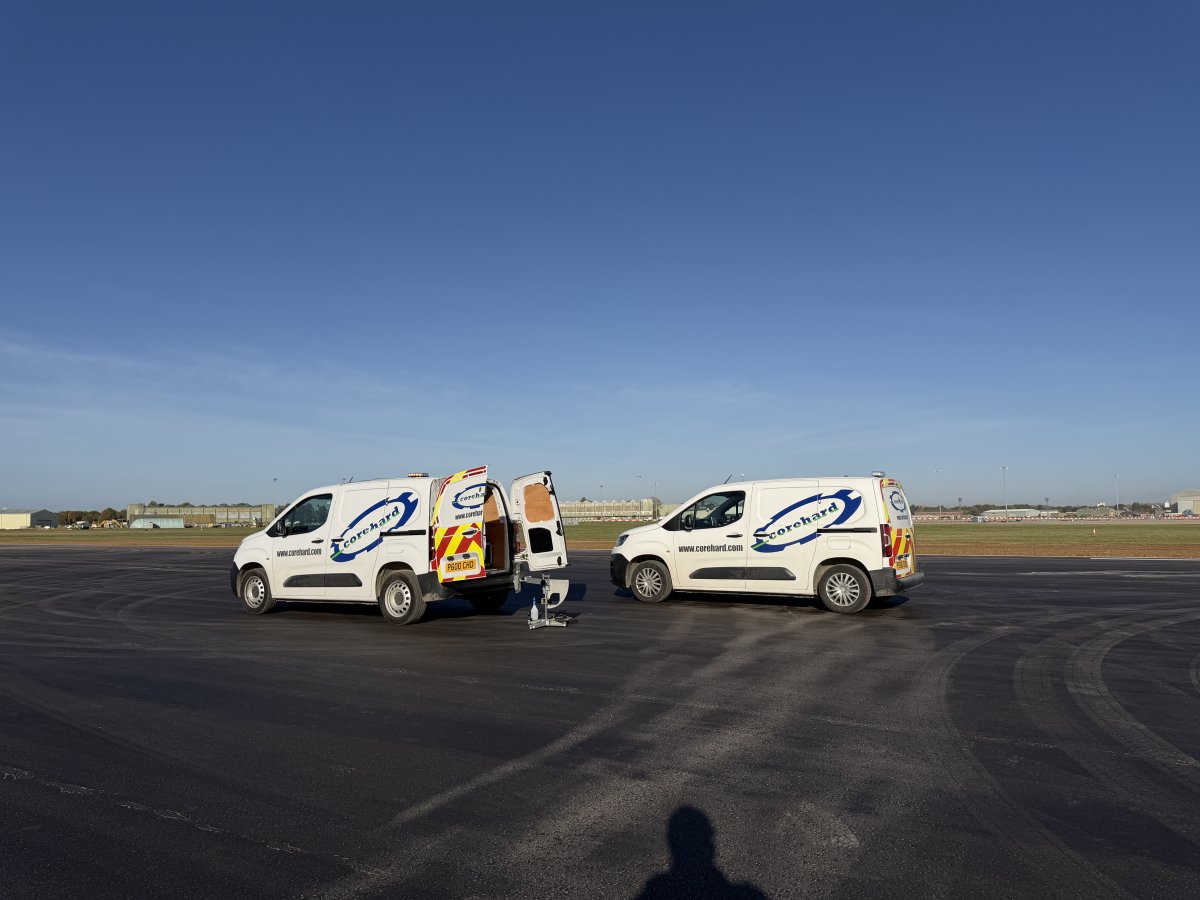 Skid resistance testing airfield