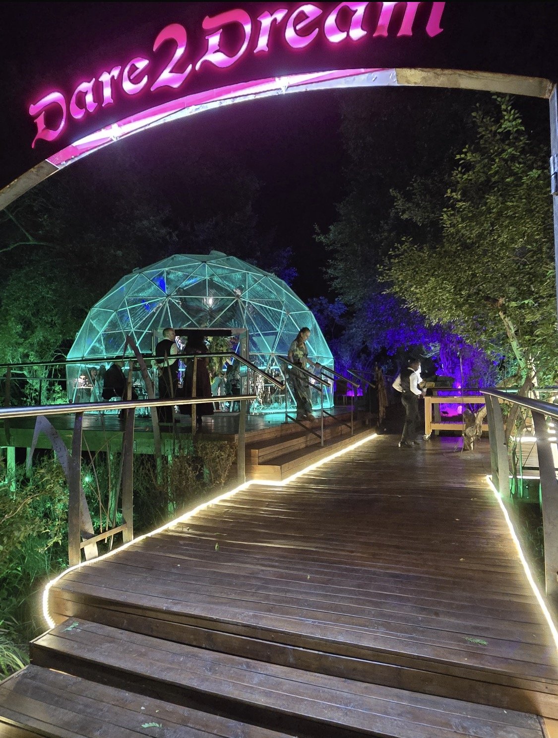Entrance to the Dare2Dream Dome Restaurant at Forum Homini Boutique Hotel in the Cradle of Humankind, South Africa