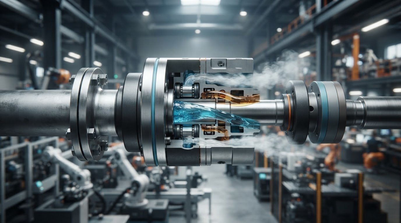 Industrial rotary couplings for fluid transfer