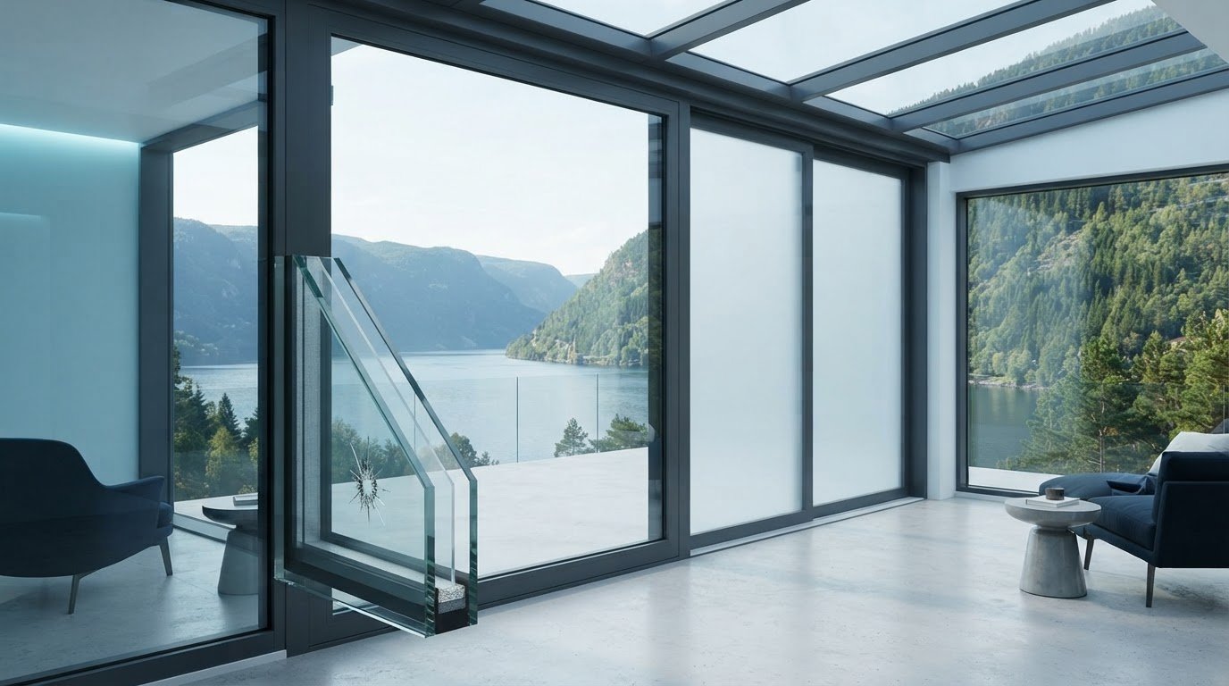 Innbruddssikkert smartglass i vinduer, vegger og tak