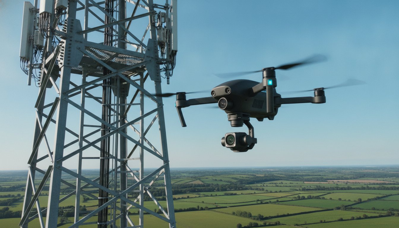 Inspectie van zendmasten met een drone: veiligheid en precisie gecombineerd