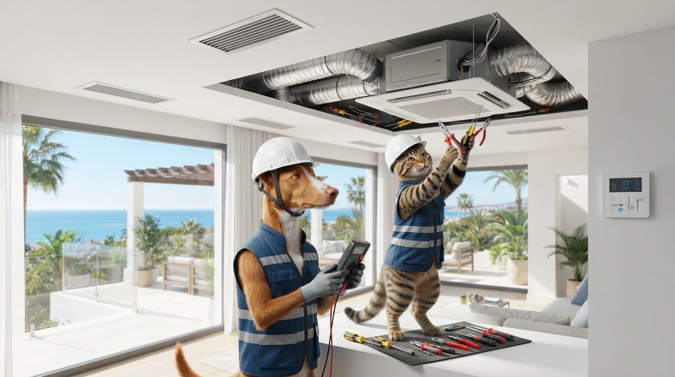 Instalación de aire acondicionado por conductos en Estepona: Guía Técnica 2026