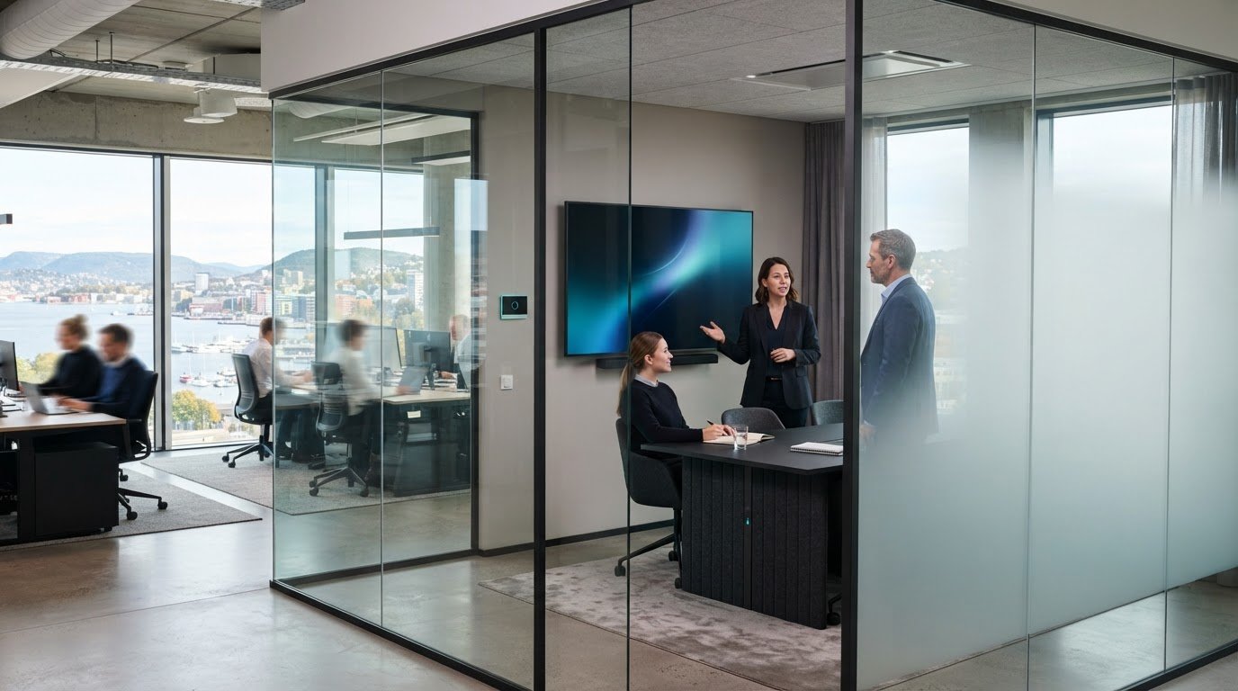 Interaktivt møterom med smartglass: personvern med ett knappetrykk