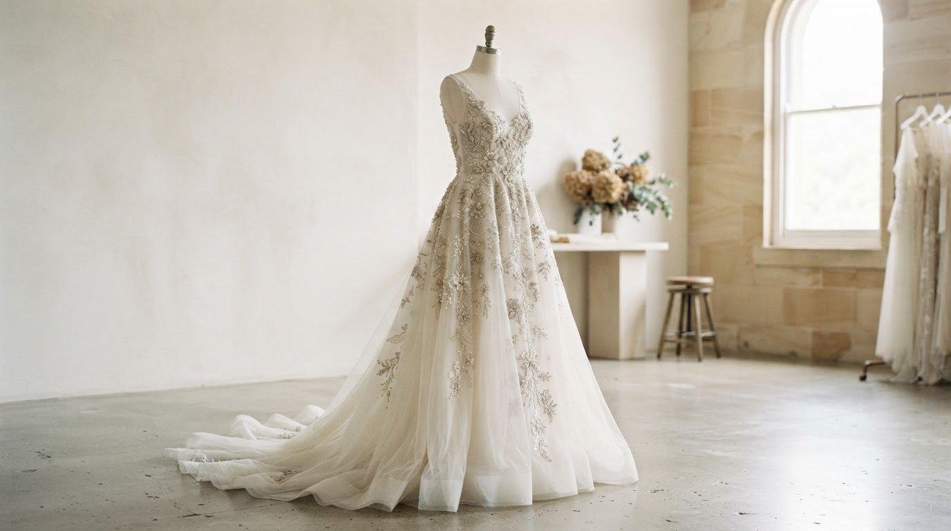 Intricate Beading and Embroidery for Custom Wedding Gowns
