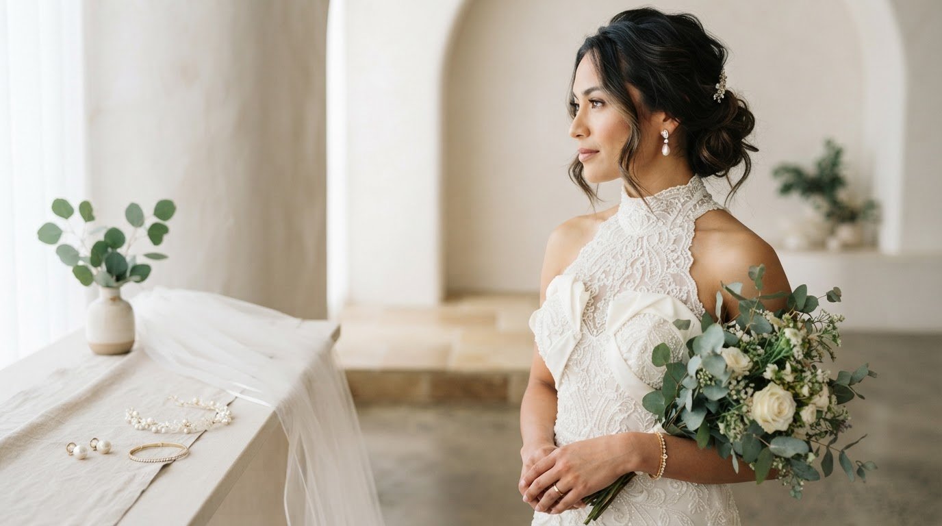 Jewellery for High-Neckline Wedding Dresses: Style Guide