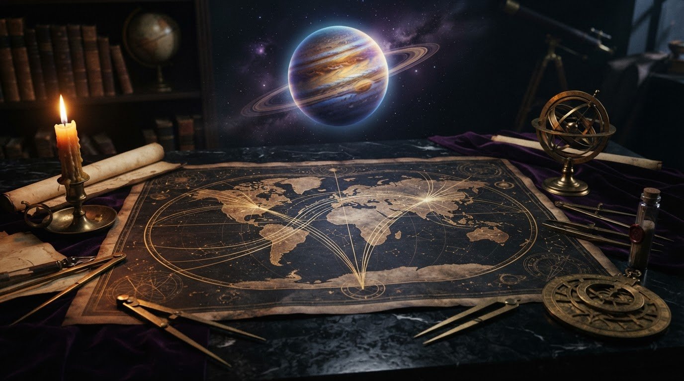 Jupiter Line in Astrocartography: Meaning, Angles, and How to Read It