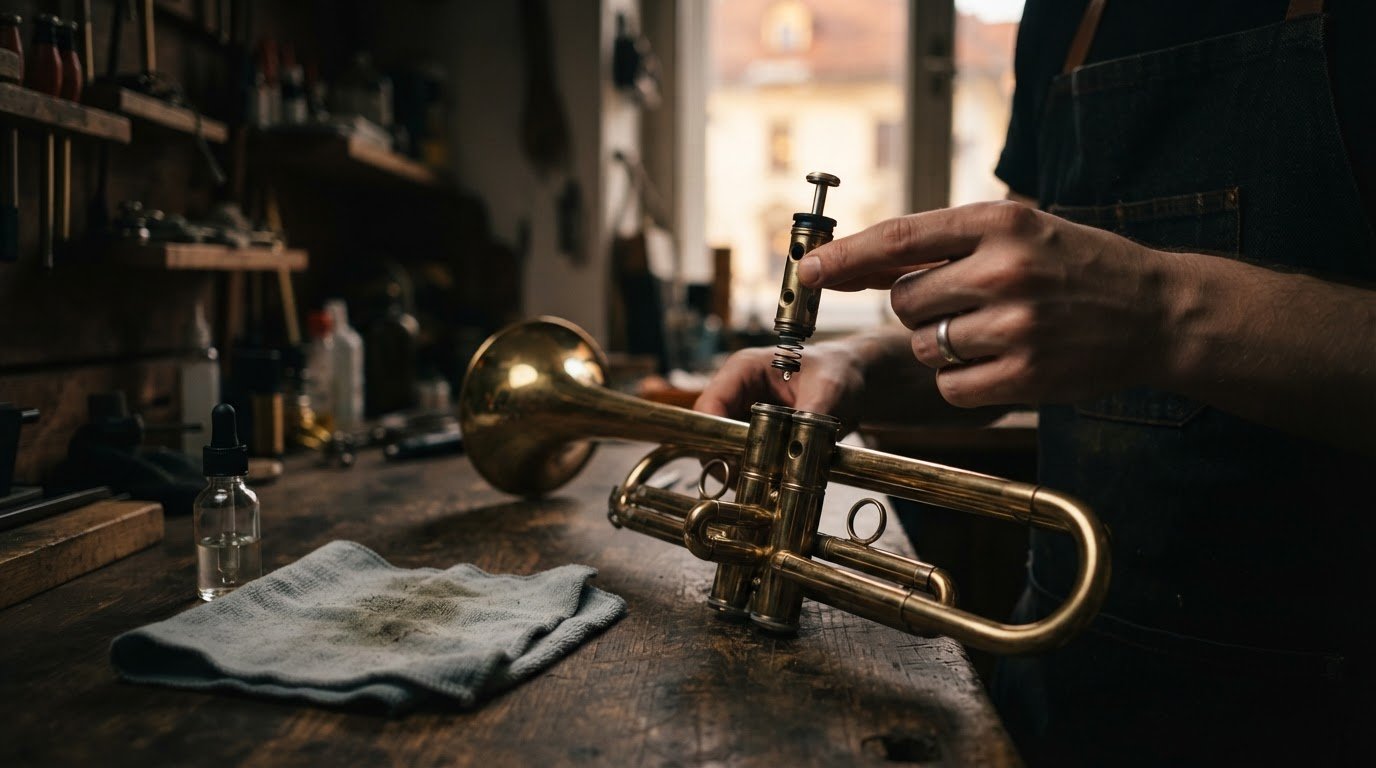 Kako preveriti in namazati lepljive ventile na trobenti
