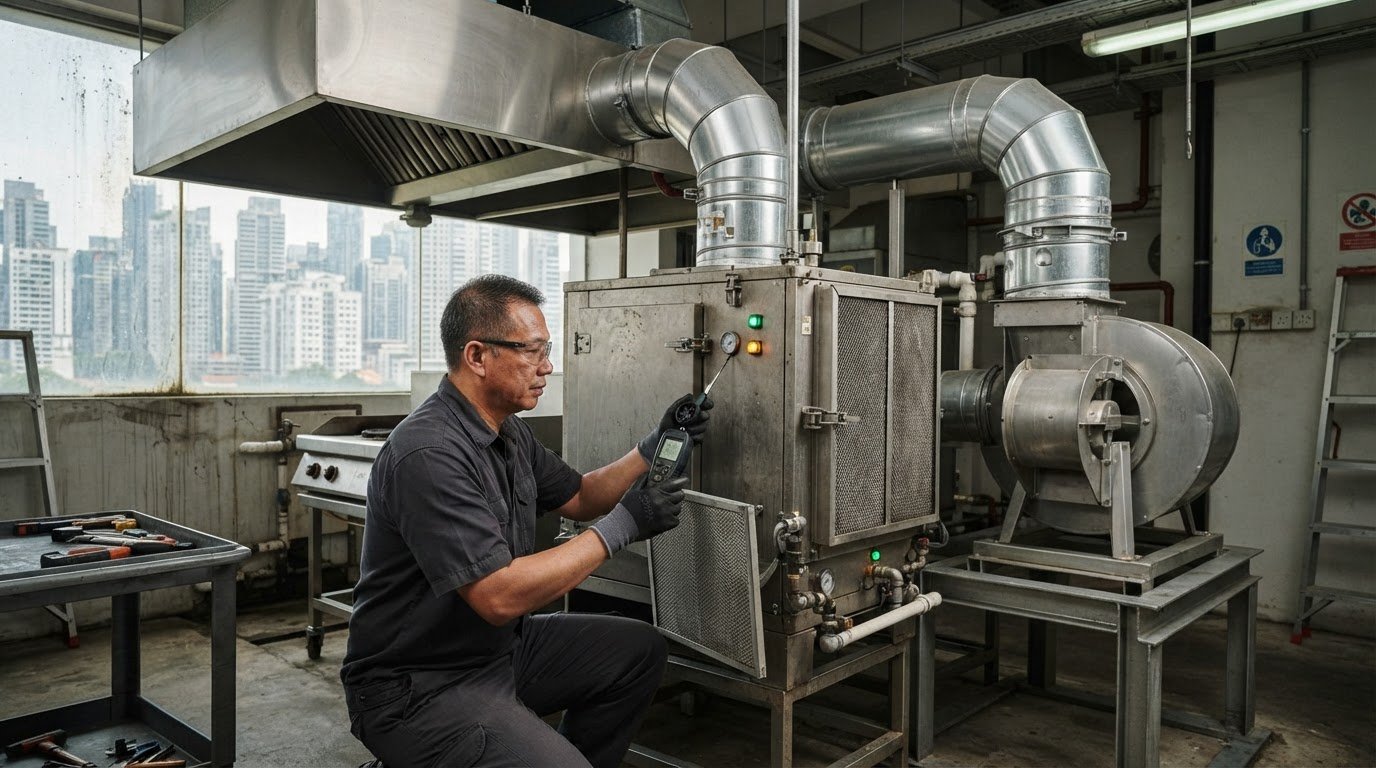 Kitchen exhaust air scrubber Singapore costs and maintenance