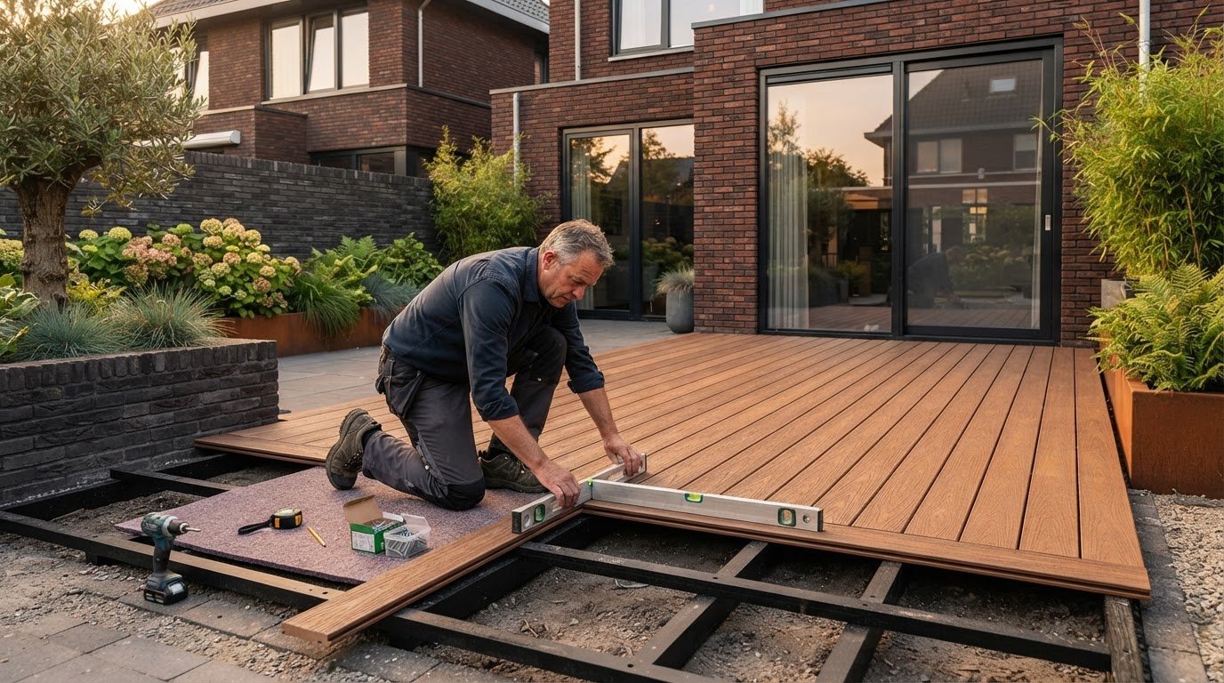 Kosten zelf composiet vlonder leggen: loont zelf aanleggen
