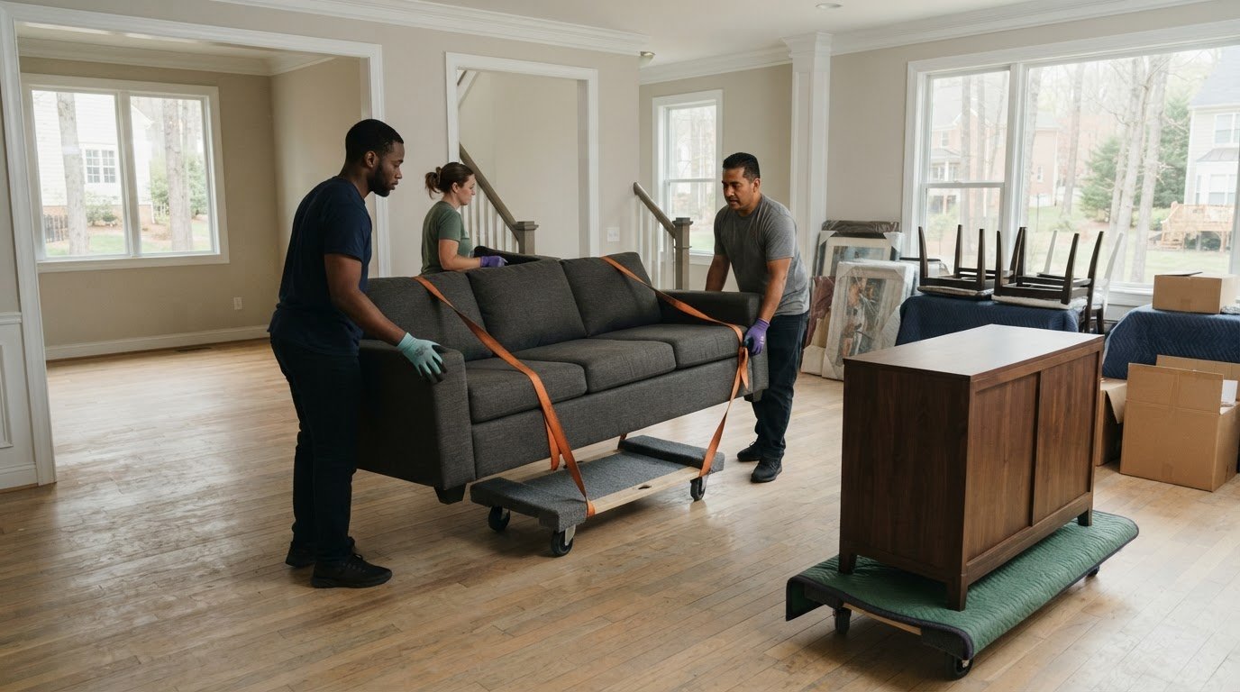 Labor to Move Furniture for Floor Refinishing in Reston, VA