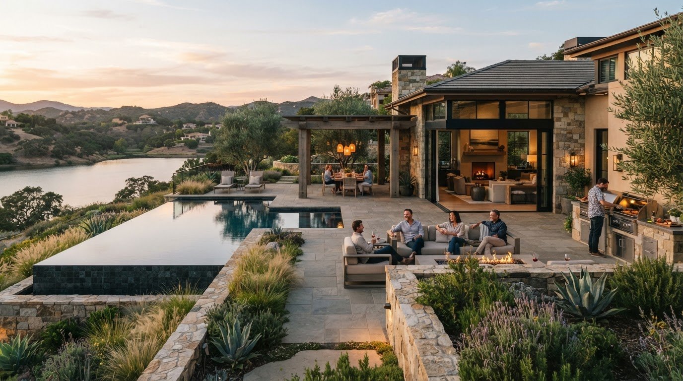 Lake Sherwood Outdoor Entertaining Spaces for Indoor-Outdoor Living