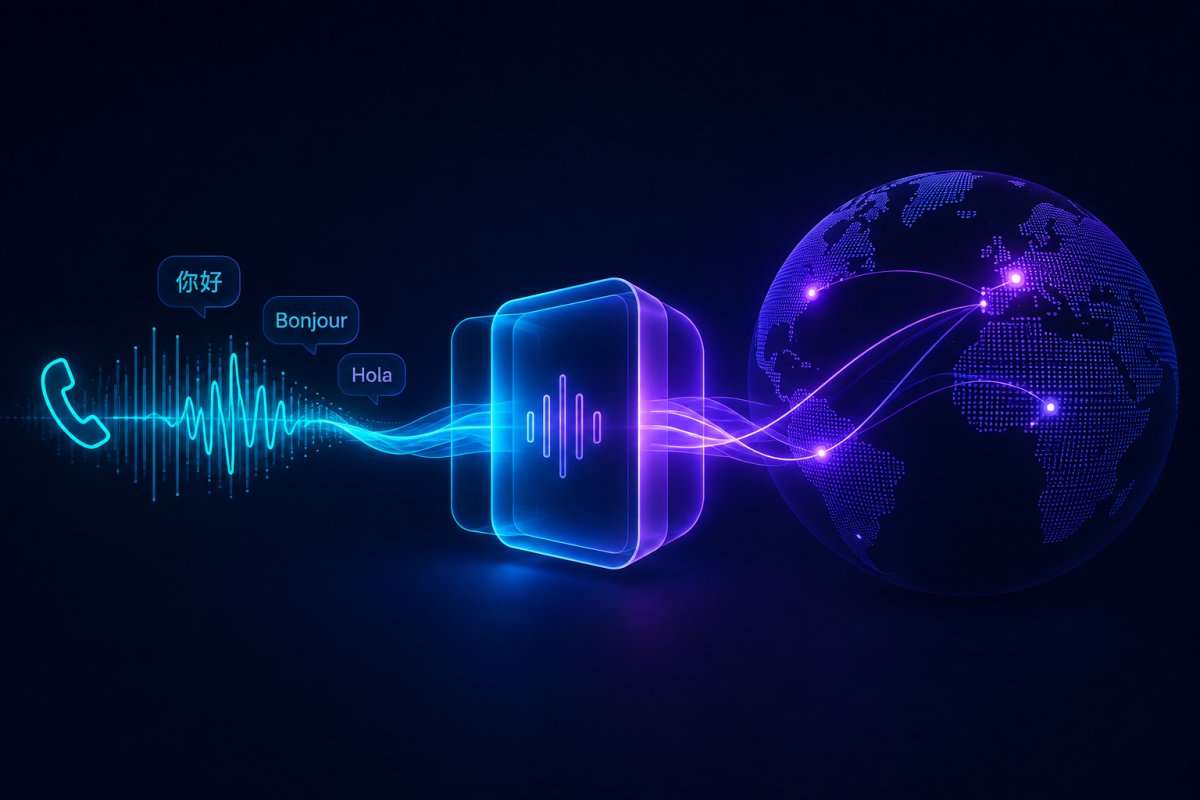 Live call translation software converting speech across languages in real time to enable seamless global customer support.