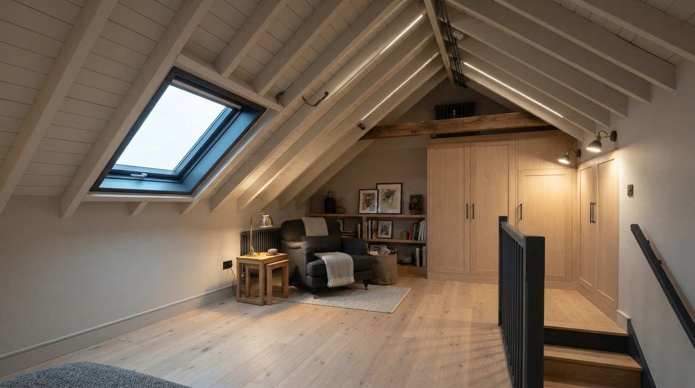 Loft lighting ideas for choosing fittings, placement and light levels