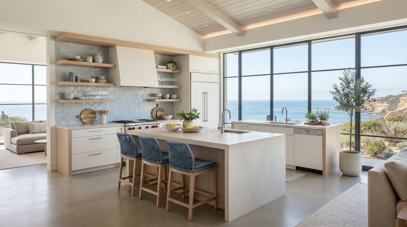 Modern Coastal Kitchen Design in La Jolla