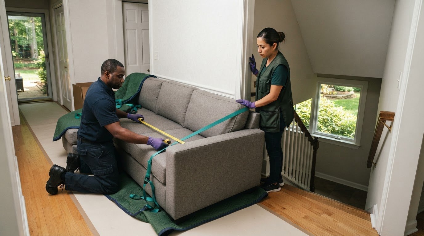 Moving a Couch Into a Basement in Reston: A Safe Step-by-Step Guide