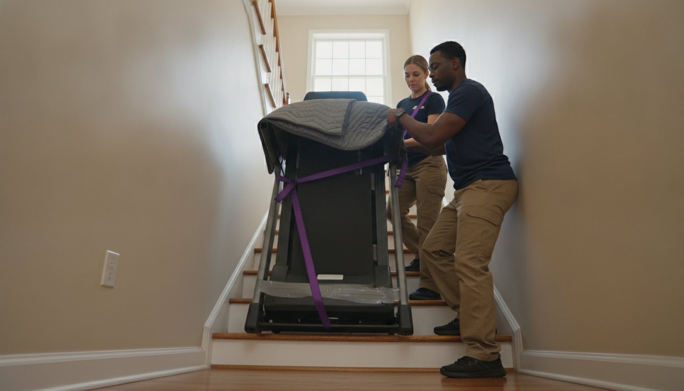 Moving a Heavy Treadmill to Your Potomac Basement Safely