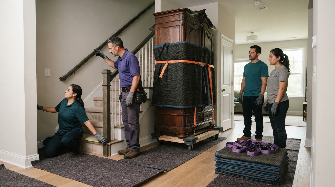 Moving a Large Armoire Up Stairs in Ashburn: Safe Options