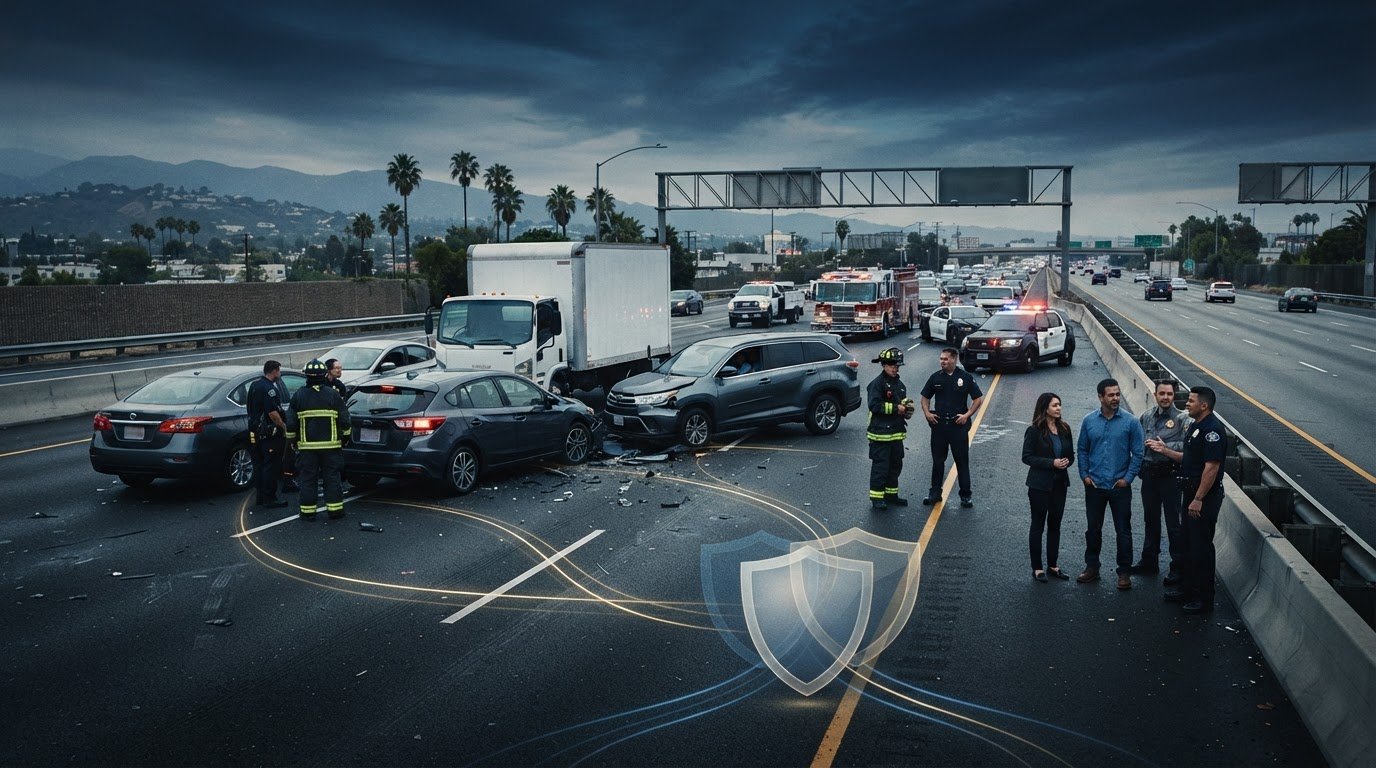 Multi-car pile-up insurance claims: Who pays what