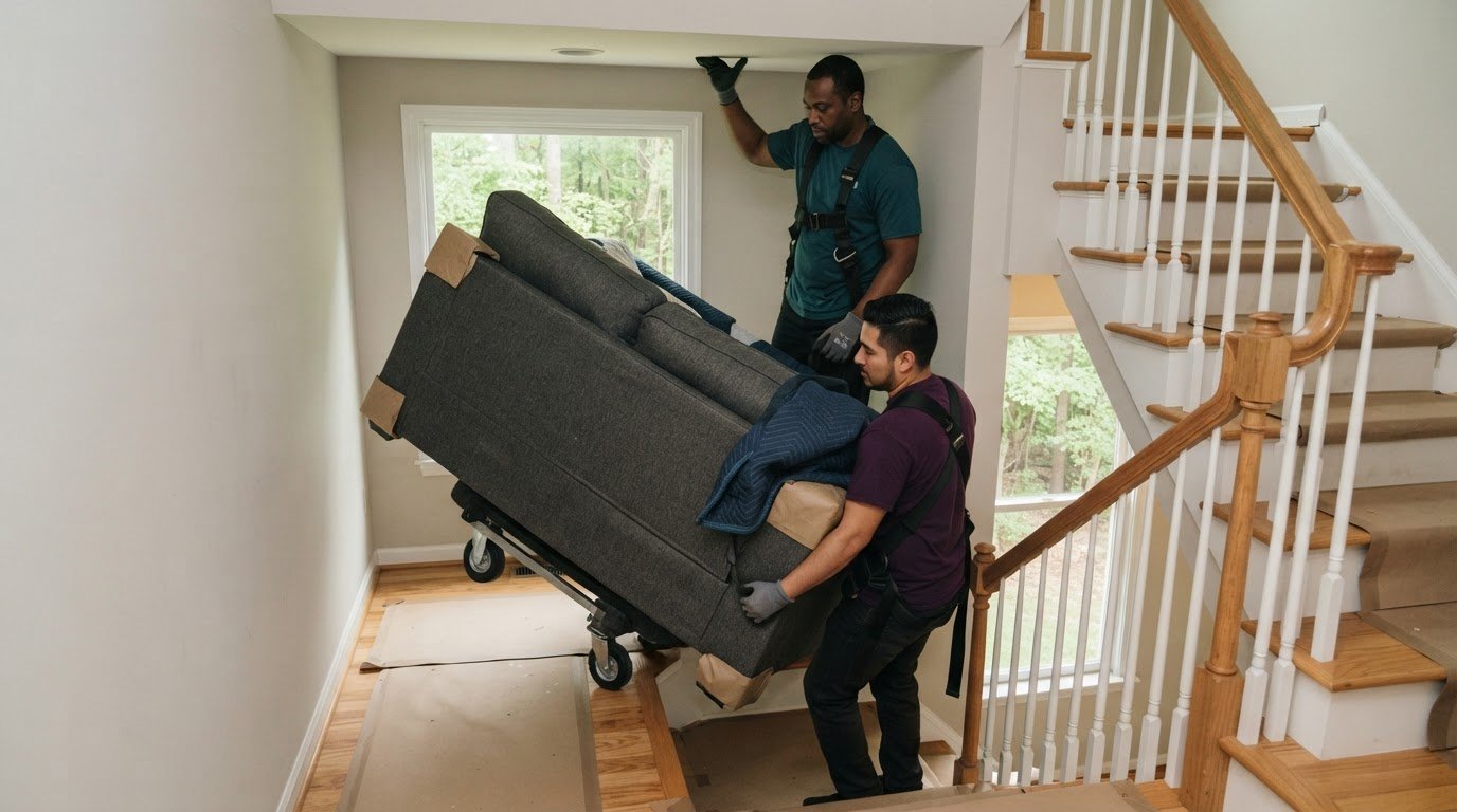 Navigating Tight Stairwells with Furniture in Fairfax Station
