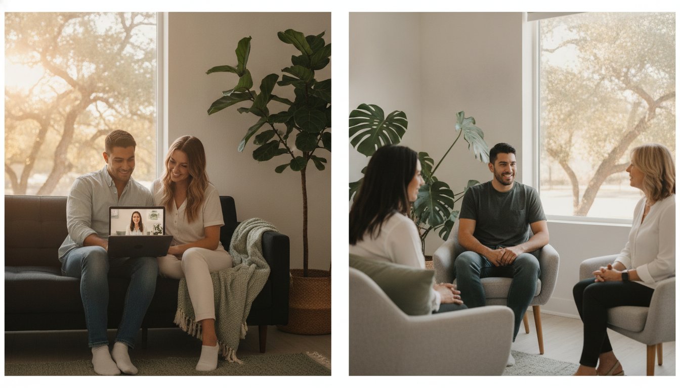 Online vs. Face-to-Face Couples Therapy in Austin: 2026 Guide