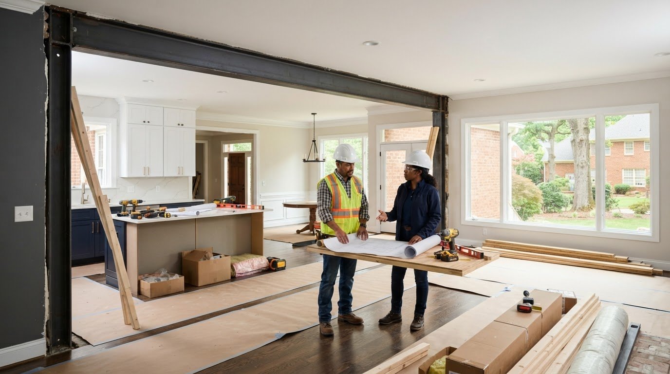 Open-Concept Load-Bearing Wall Removal Cost in Short Pump, VA