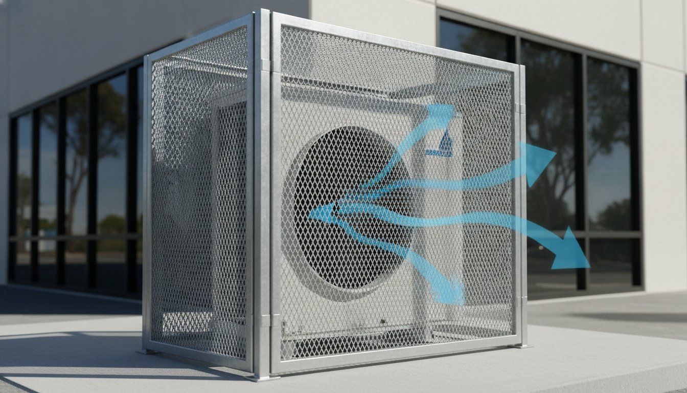 Open Mesh AC Security Cage: Why Airflow is Key to HVAC Protection