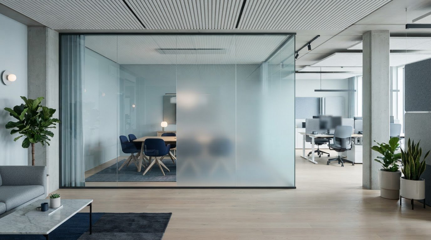 Oppgradere glassvegger på kontoret: Behold glasset, få mer funksjon