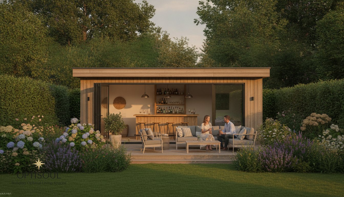 Outdoor Bar with Seating Area: Designing a Permanent Garden Social Hub