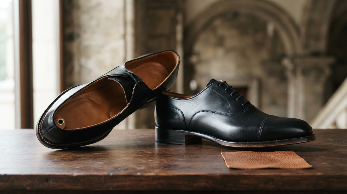 Pantofi bărbați negri din piele pentru ținute elegante